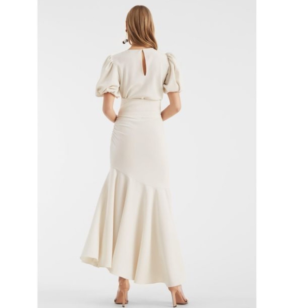 NWT $650 Sachin & Babi Elegant Cream Maxi Dress with Puff Sleeves size 8 - Picture 4 of 4